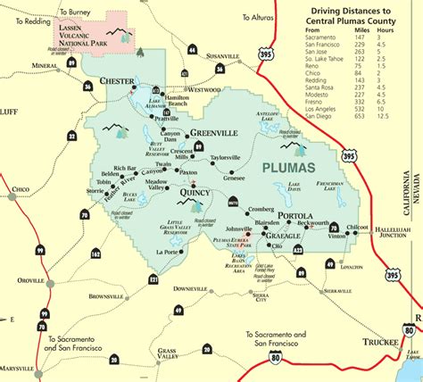 Map of Plumas County Northern California | Gem of the Sierras ...