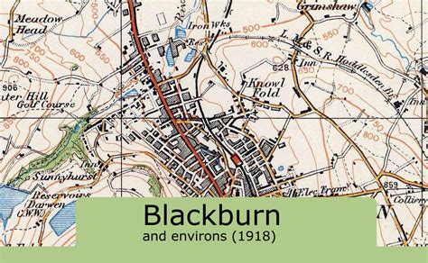 Blackburn and Environs Ordnance Survey Map 1920 | I Love Maps