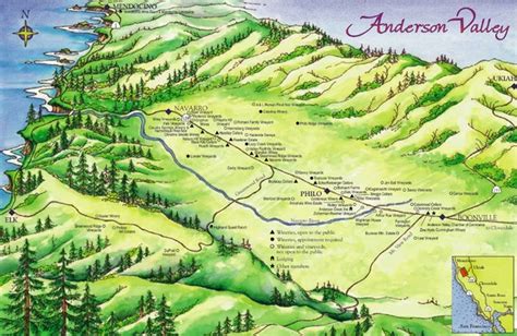 Anderson Valley Wine Map - Philo California • mappery