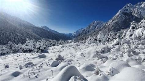 North Sikkim Looks Like A Winter Wonderland After Season's First Snowfall