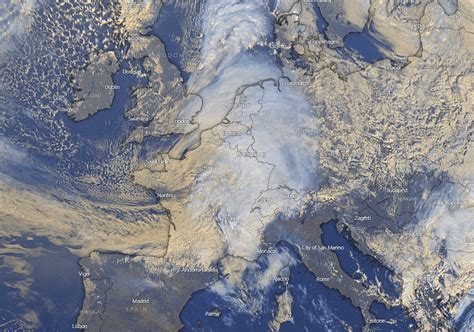 A quite deep low-pressure system moves across central Europe today, delivering 10-20cm of snow ...