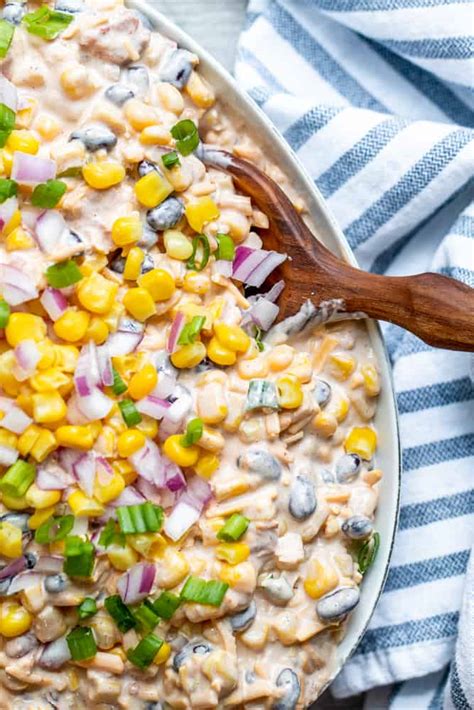 Easy Fiesta Corn Dip Recipe for a Crowd - Erhardts Eat