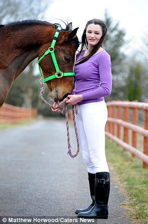 Rosie Morton: Moment teenager narrowly cheats death as her horse kicks her in the HEAD after she ...