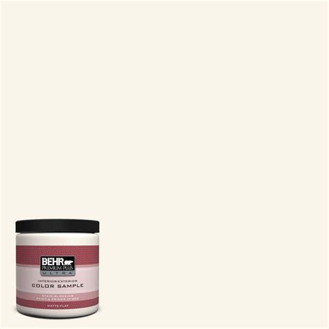 BEHR Premium Plus Ultra 8 oz. #OR-W15 Sleek White Interior/Exterior Paint Sample-UL20016 - The ...