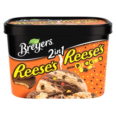 Breyers Frozen Dairy Dessert 2in1 REESE'S REESE'S PIECES 1.5 QT | Dairy ...