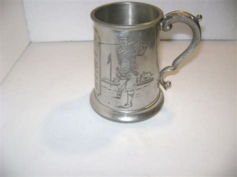 Vintage English Pewter Tankard History of Golf Made in Sheffield -- Antique Price Guide Details Page