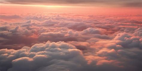 Premium AI Image | Sunset sun reflects on the clouds from an airplane