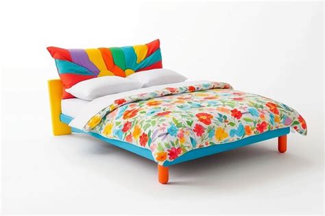 Premium Photo | Cartoon color bed on the white background