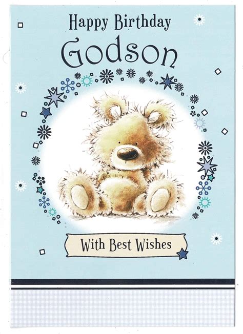 Godson Birthday Card 'Happy Birthday Godson' ~ Cute Teddy Bear Design ...