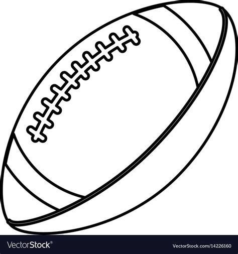 Ball american football sport equipment outline Vector Image