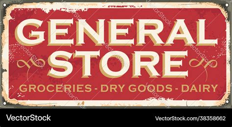 Antique sign design concept for general store Vector Image