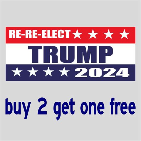 RE-RE-ELECT Trump 2024 - Bumper Sticker 4" x 9" - MADE IN USA - Red, W – GoGoStickers.com