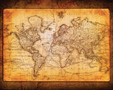 Free Printable Vintage World Map - Printable Templates