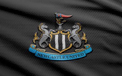 Download Newcastle United fabric logo, 4k, black fabric background ...