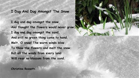 I Dug And Dug Amongst The Snow a poem written by Christina Rossetti - YouTube