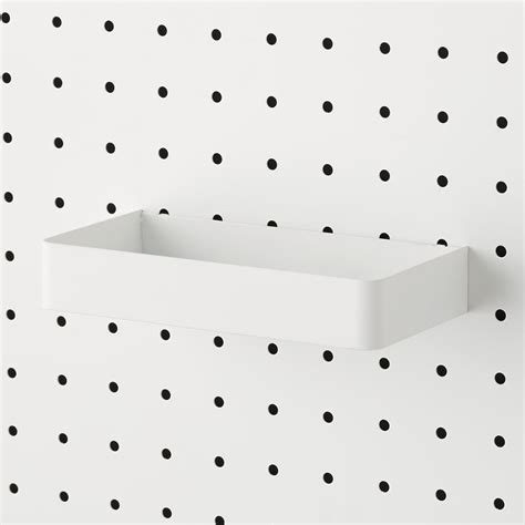 White Bello Long Pegboard Bin | Pegboard bins, Wall organization system, White pegboard