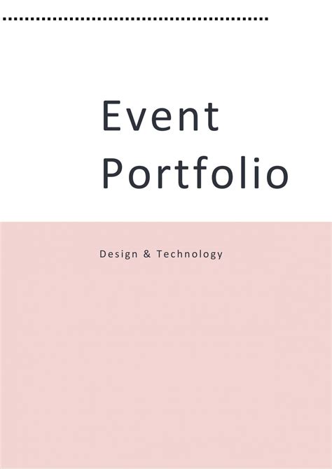 Event Portfolio | Design and Technology - Year 11 HSC | Thinkswap