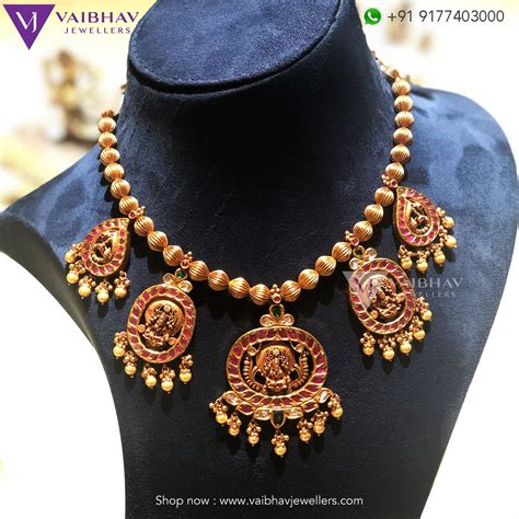 Antique Gold Necklaces by Vaibhav Jewellers - Indian Jewellery Designs