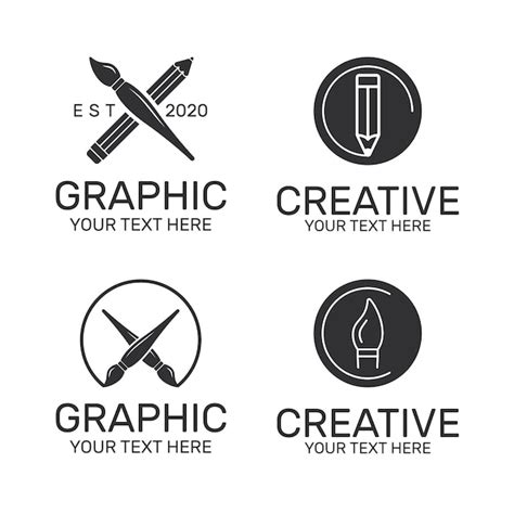 Free Vector | Flat graphic designer logo collection