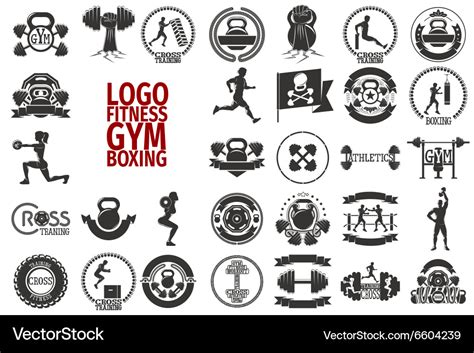 Fitnes gym boxing logo Royalty Free Vector Image