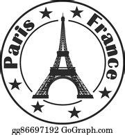 520 Eiffel Tower Stamp Clip Art | Royalty Free - GoGraph