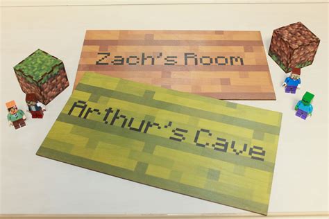 Personalized Minecraft Wooden Signs Minecraft Kids Plaque | Etsy