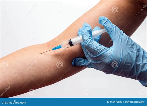 Doctor or Nurse Giving Vaccine Injection in Arm To a Patiend Isolated on White Stock Image ...