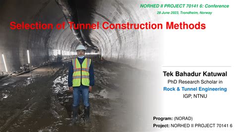 (PDF) Selection of Tunnel Construction Methods