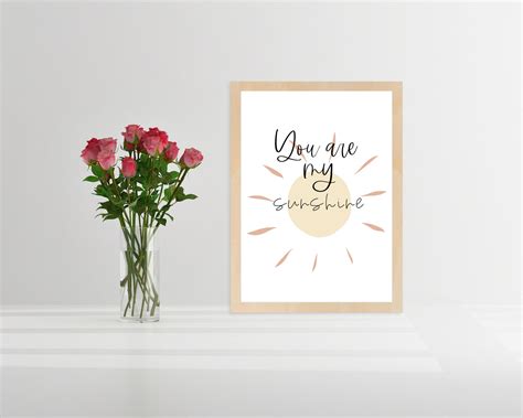 You Are My Sunshine Art Print, Inspirational Wall Art, Printable Decor ...