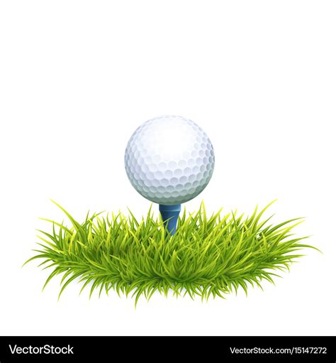 Golf ball and tee Royalty Free Vector Image - VectorStock