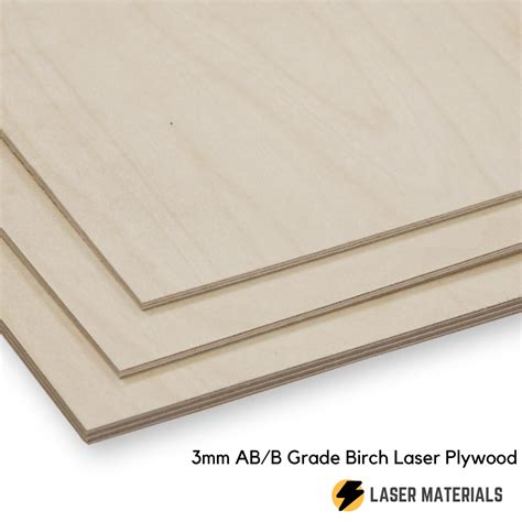 3mm Laser Birch Plywood AB / B 600mm x 400mm - lasermaterials.ie