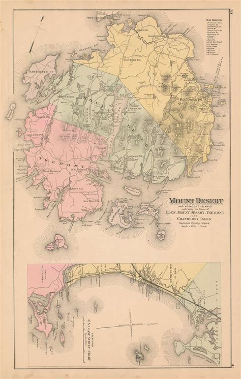 Mount Desert and Adjacent Islands embracing the Towns of Eden, Mount Desert, Tremont, and ...