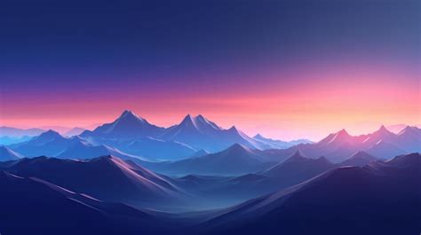 Premium AI Image | A purple sunset with mountains in the background.