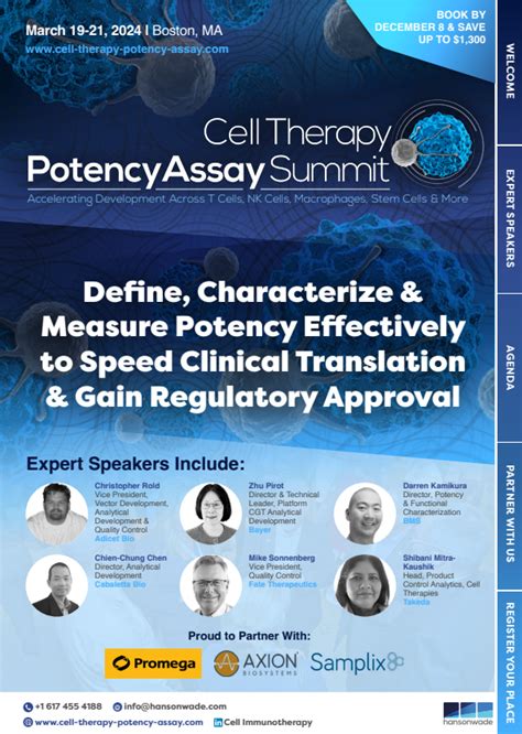 Event Guide | 3rd Cell Therapy Potency Assay Summit | March, Boston, MA