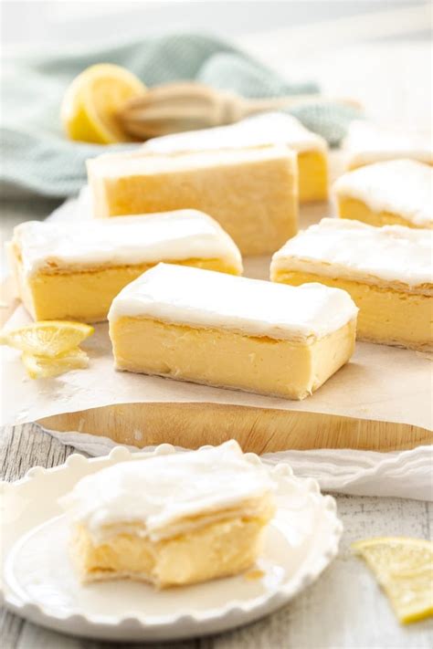 Lemon Vanilla Custard Slice - Sugar Salt Magic