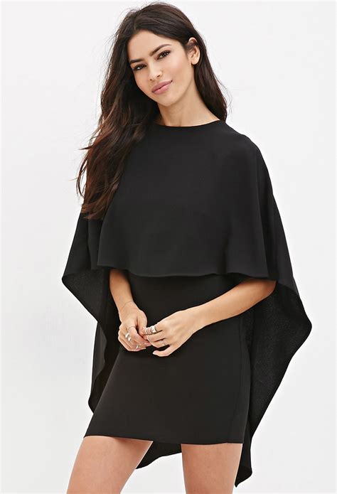 Lyst - Forever 21 Layered Cape Dress You've Been Added To The Waitlist in Black