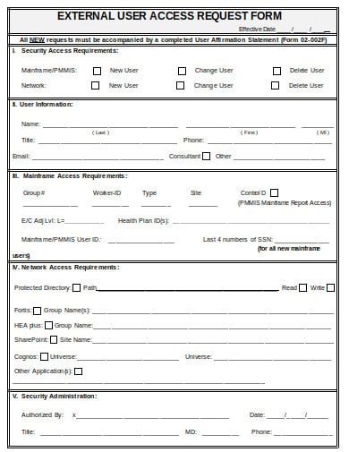 FREE 18+ Access Request Form Templates in PDF | MS Word | Google Docs