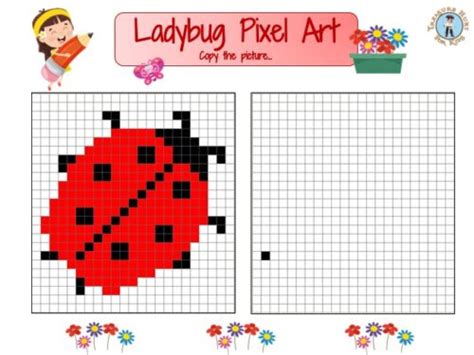 Ladybug Pixel Art Grid - Treasure hunt 4 Kids - Free games