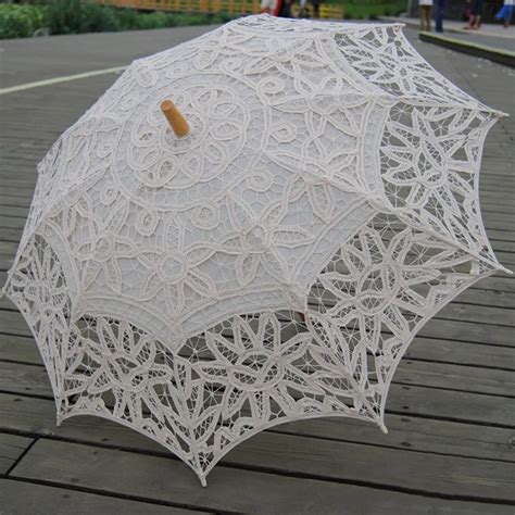 White Lace umbrella Cotton Vintage Wedding Umbrella Decoration ...