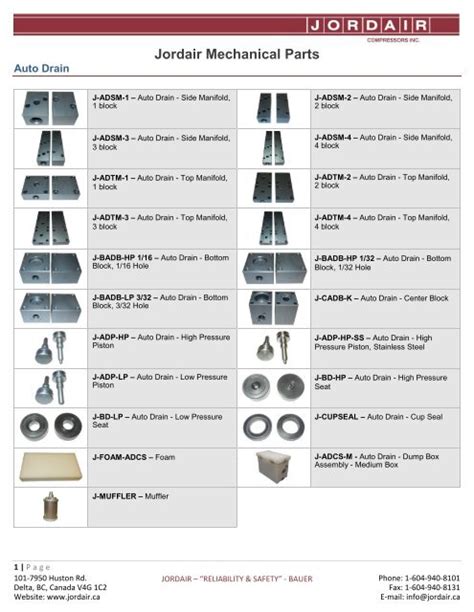 mechanical parts catalogue