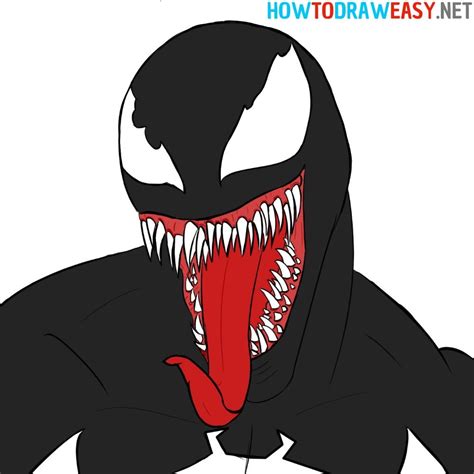 Venom Drawing Step by Step | Cartoon drawings, How to draw venom ...