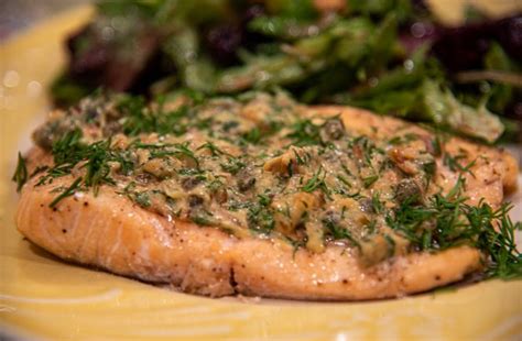 Grilled Salmon with Dill-Caper-Mustard Sauce