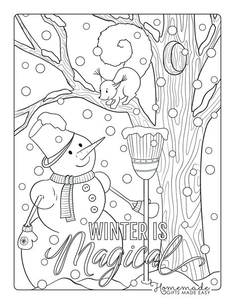 57 Free Winter Coloring Pages for Adults - Happier Human