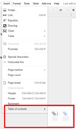 Google Docs - Create a Table of Contents with Page Numbers or Links