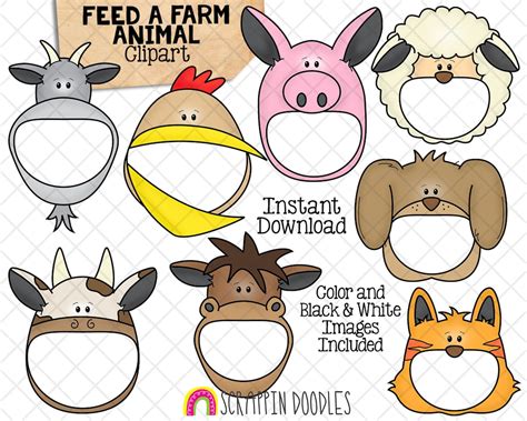 Feed A Farm Animal Clipart Feeding Open Mouth Animals Goat Cow Horse Chicken Create a Game ...