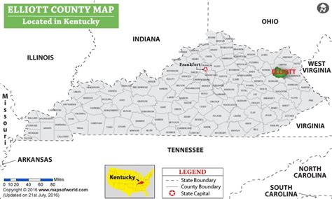 Elliott County Map, Kentucky