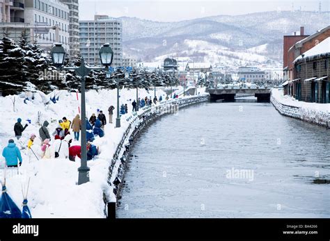 Otaru Canal in winter Otaru city Hokkaido Japan Stock Photo - Alamy