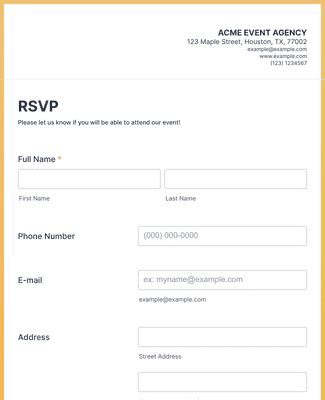 Cocktail Event RSVP Form Template | Jotform