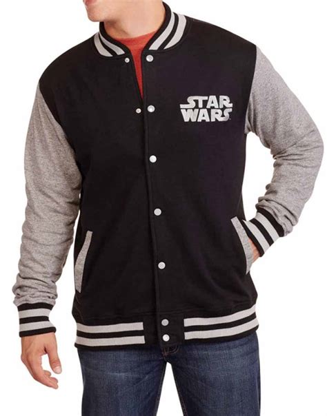 Mens Star Wars Varsity Jacket with Jersey Sleeves - Ujackets