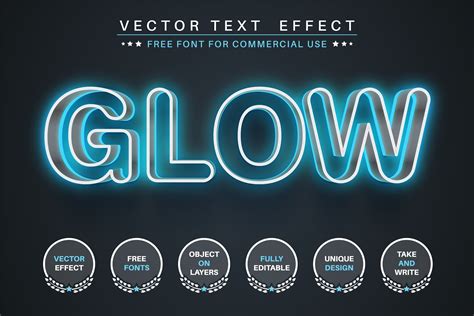 Glow stroke - editable text effect, font style (1426721) | Illustrator Plugins | Design Bundles